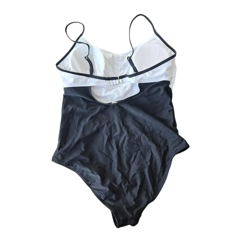 Cupshe Colorblock Mesh Cutout One Piece Swimsuit Size XL NWT
